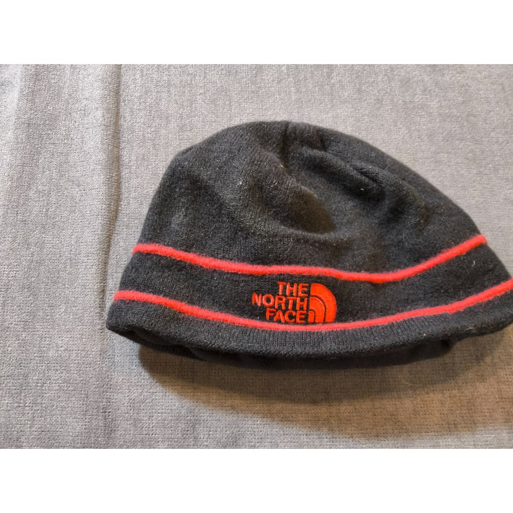 THE NORTH FACE Ribbed Ski Beanie Hat Winter Cap Black Spellout Unisex Adult OS